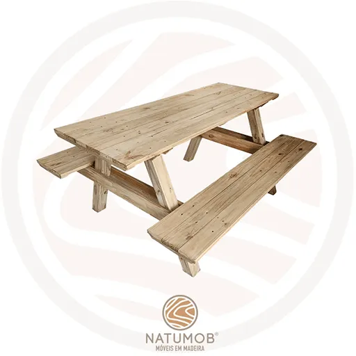 Mesa Piquenique de madeira Rustica